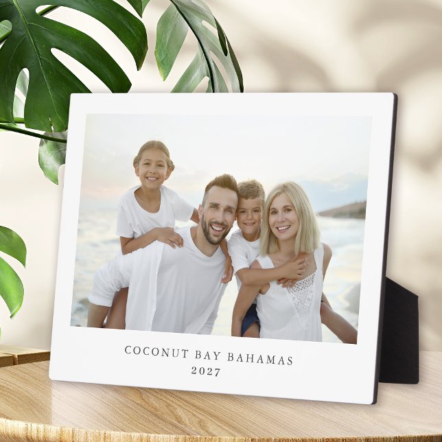 Placa Expositora Recuerdos fotográficos de vacaciones familiares mo (Personalize with your favorite vacation photo.)
