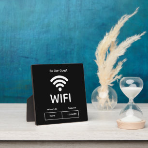 Placa Expositora Red de Wifi y Contraseña Negocio Minorista