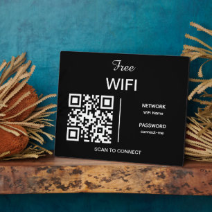 Placa Expositora Red de Wifi y Contraseña Negocio Minorista