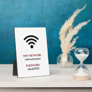 Placa Expositora Red de Wifi y Contraseña Negocios Minorista