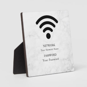 Placa Expositora Red moderna de Wifi empresarial y contraseña negra