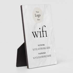 Placa Expositora Red moderna de Wifi empresarial y contraseña Negra