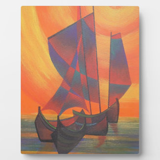 Placa Expositora Red Sails in the Sunset Cubist Junk Resumen