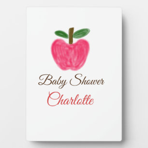 Placa Expositora Red Watercolor manzana ducha bebé agregar título