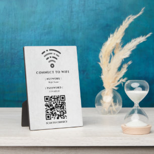 Placa Expositora Red Wi-Fi QR Code Internet Scan to Connect