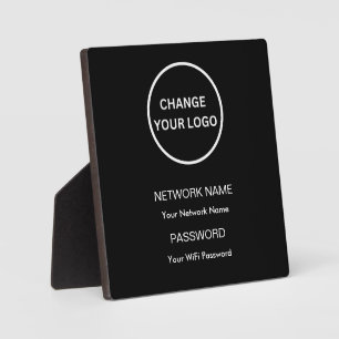 Placa Expositora Red WiFi de marca personalizado y contraseña negra