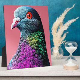 Placa Expositora Regal Pigeon Majesty Vivid Realist Bird Portrait