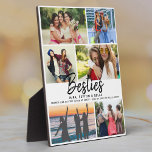 Placa Expositora Regalo BESTIES para el Collage de fotos de guiones<br><div class="desc">6 de tus fotos favoritas con un guión escrito a mano a la moda que lee BESTIES con tus nombres y otra línea de texto personalizado debajo. ¡Un gran regalo para los amigos!</div>