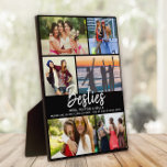 Placa Expositora Regalo BESTIES para el Collage de fotos de guiones<br><div class="desc">6 de tus fotos favoritas con un guión escrito a mano a la moda que lee BESTIES con tus nombres y otra línea de texto personalizado debajo. ¡Un gran regalo para los amigos!</div>
