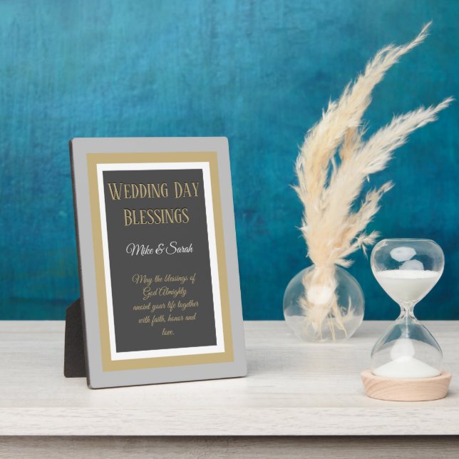 Placa Expositora ¡Regalo boda! Bendición personalizado para pareja  (Lado)