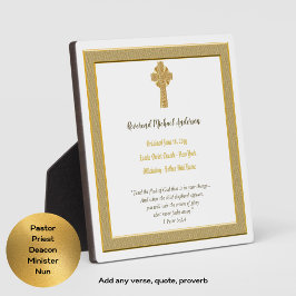 Placa Expositora Regalo conmemorativo del sacerdote Pastor Deacon