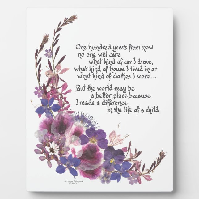 Placa Expositora Regalo de agradecimiento del profesor (Frente)