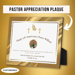 Placa Expositora Regalo de aniversario de agradecimiento al pastor 