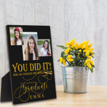 Regalo de Black Gold Graduation Multi Photo Keepsa