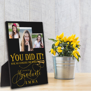 Placa Expositora Regalo de Black Gold Graduation Multi Photo Keepsa