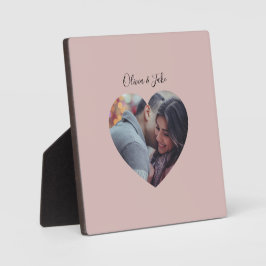 Placa Expositora Regalo de Boda personalizado Heart Photo Newlyweds