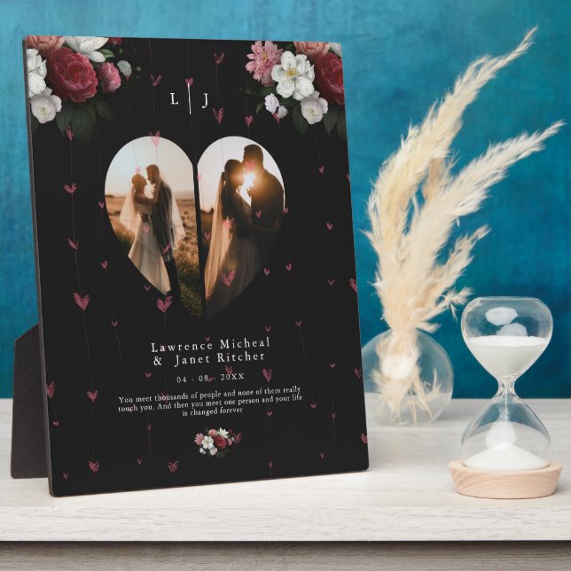 Placa Expositora Regalo de Collage de fotos de Personalizado Floral (Lado)