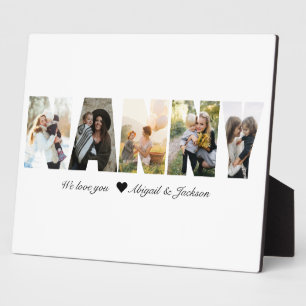 Placa Expositora Regalo de Colograma de Fotos de Niñera para Abuela