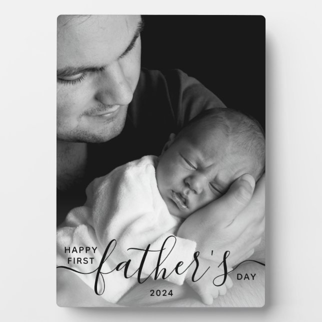 Placa Expositora Regalo de foto del primer día del padre (Frente)