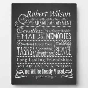Placa Expositora regalo de jubilación de empleados para jefe, servi