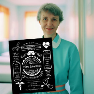 Placa Expositora regalo de jubilación de enfermera para jefe, largo