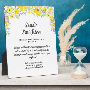 Placa Expositora regalo de jubilación para jefe, empleado, servicio