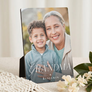 Placa Expositora Regalo de recuerdo de foto de nieto a abuela