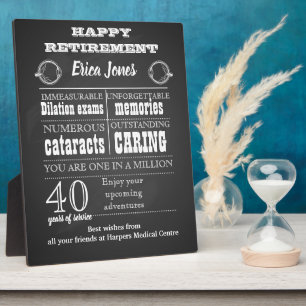 Placa Expositora Regalo de retiro oftalmólogo para jefe