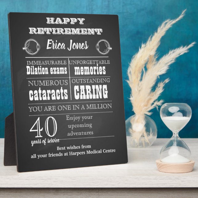Placa Expositora Regalo de retiro oftalmólogo para jefe (Lado)