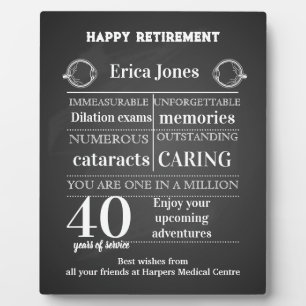 Placa Expositora Regalo de retiro oftalmólogo para jefe