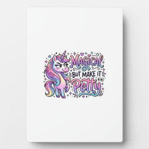 Placa Expositora Regalo de Tipografía Mágica de Unicornio pero Hazl