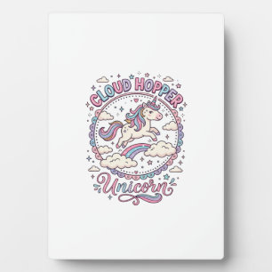 Placa Expositora Regalo Divertido Unicornio Saltador de Nubes Unico