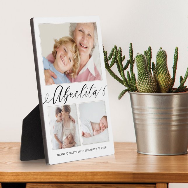 Placa Expositora Regalo para Abuelita | Nietos 3 Collage de fotos (Subido por el creador)