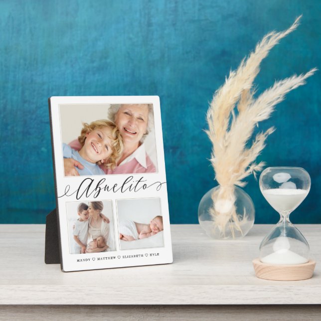 Placa Expositora Regalo para Abuelito | Nietos 3 Foto (Lado)