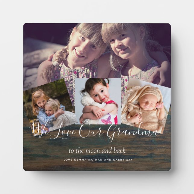 Placa Expositora Regalo para el abuelo de la abuela Collage de foto (Frente)