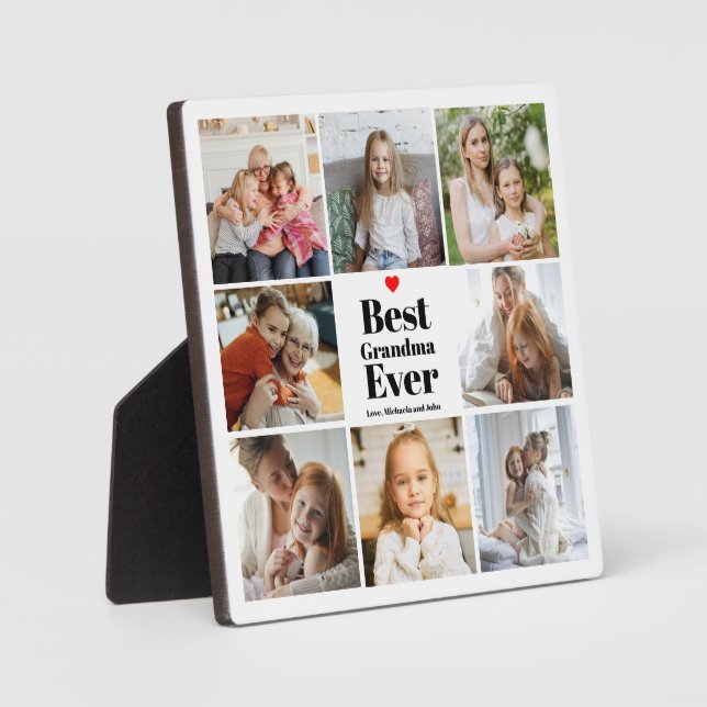 Placa Expositora Regalo para el Collage de fotos Grandma Heart 8 (Anverso)