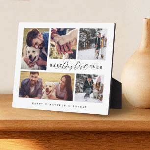Placa Expositora Regalo para el mejor papá de perro Collage de foto