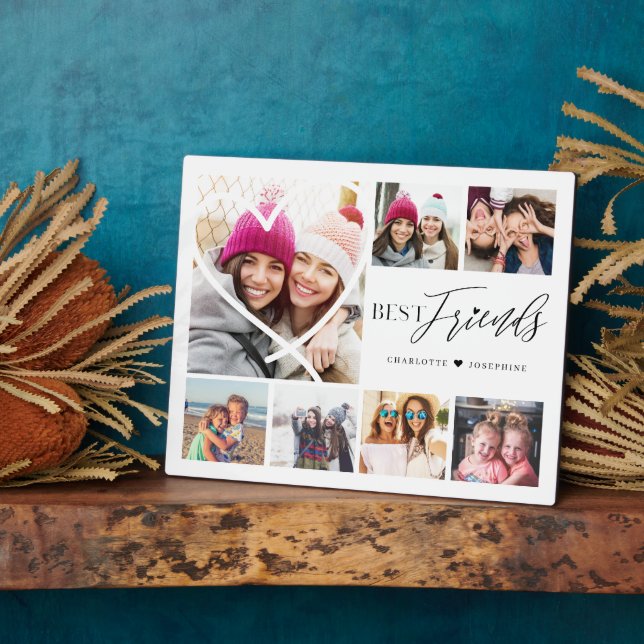 Placa Expositora Regalo para los mejores amigos 7 Collage de fotos  (Lado)