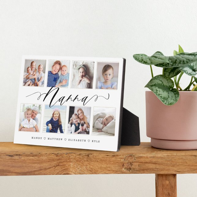Placa Expositora Regalo para Nanna | Collage de fotos de los nietos (Subido por el creador)