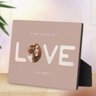 Placa Expositora Regalo personalizado moderno de foto LOVE para par