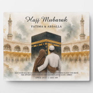 Placa Expositora Regalo personalizado para parejas islámicas, Hajj