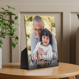 Placa Expositora Regalo por foto del abuelo y el abuelo