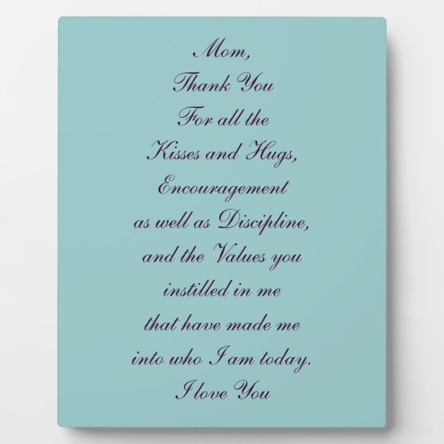 Placa Expositora Regalo único para mamá (Frente)