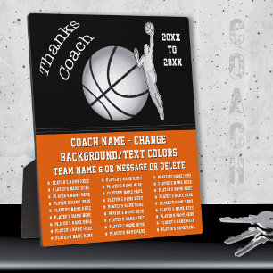 Placa Expositora Regalos de básquetbol para entrenadores. entrenado