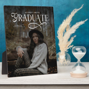 Placa Expositora Regalos de graduación con foto de graduado con tip