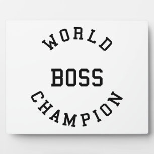 Placa Expositora Regalos de Guay retro para los jefes: Jefe Campeón