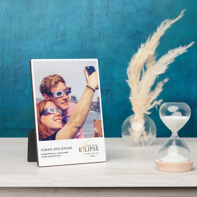 Placa Expositora Regalos de parejas fotográficas de eclipse solar t (Lado)