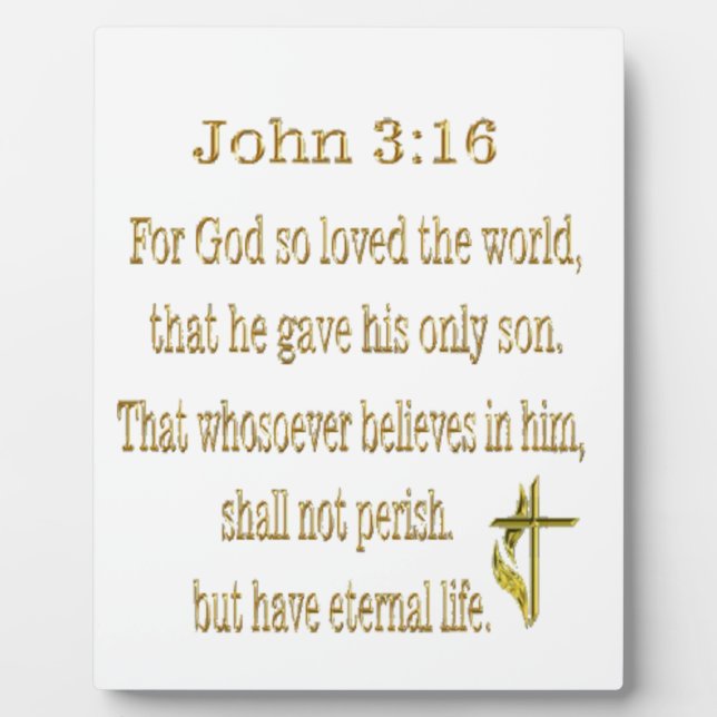 Placa Expositora Regalos John 3:16 (Frente)