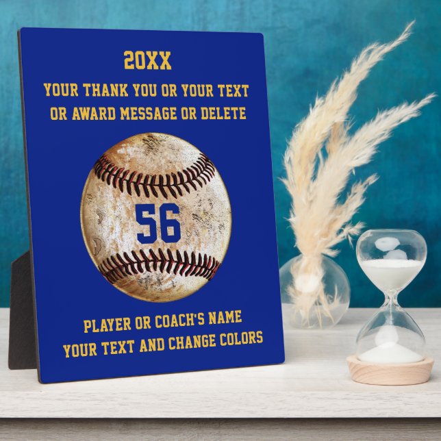 Placa Expositora Regalos para jugadores o entrenadores de béisbol,  (Lado)