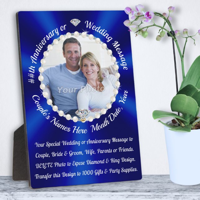 Placa Expositora Regalos personalizados de aniversario de boda o bo (Personalized Wedding Anniversary Gifts. 10 year wedding anniversary gift for wife. 45th anniversary.)